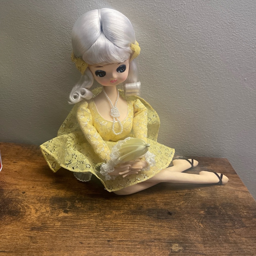 Vintage Yellow Lace Doll